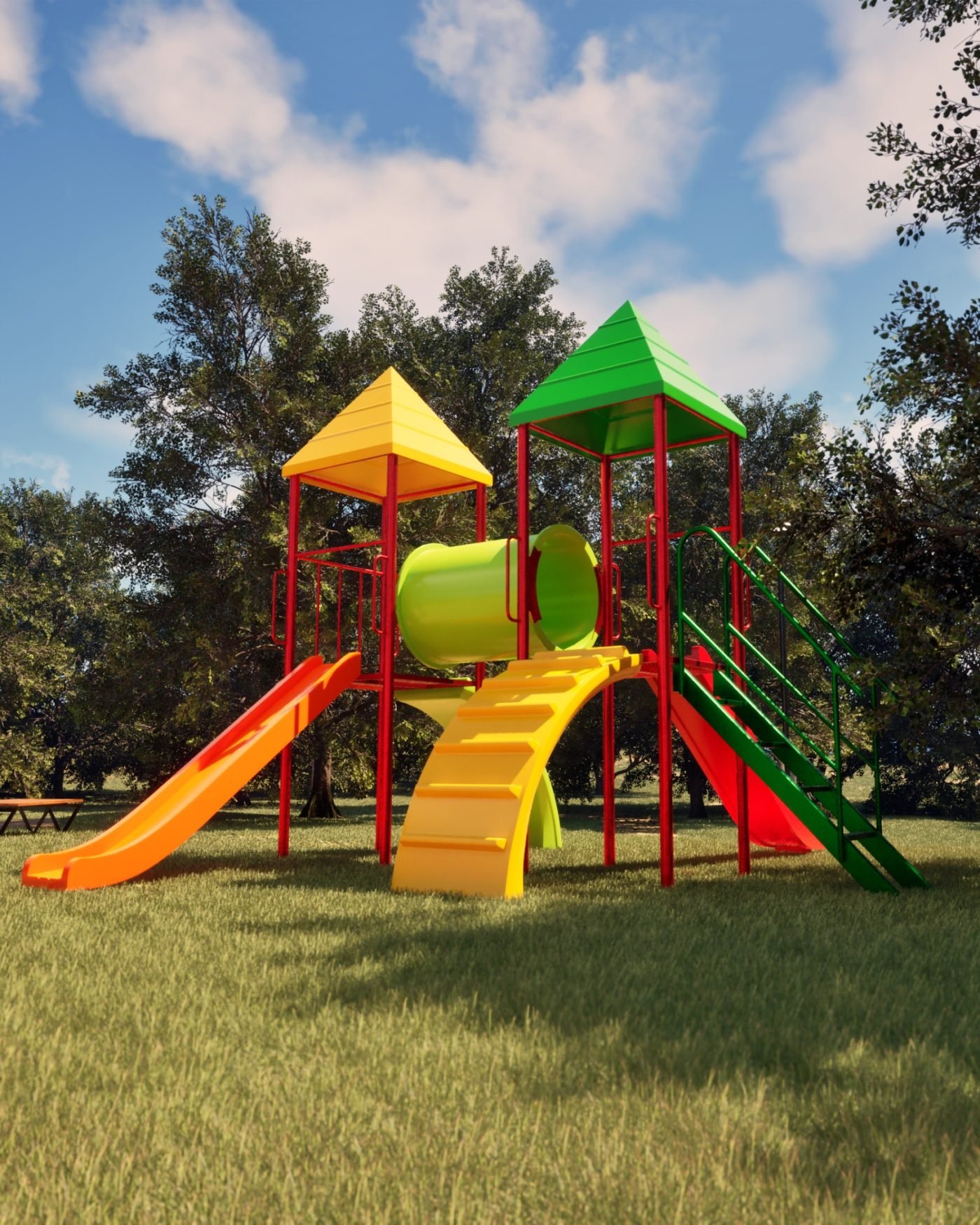 Mangrullo de dos torres con toboganes (Cod 110)