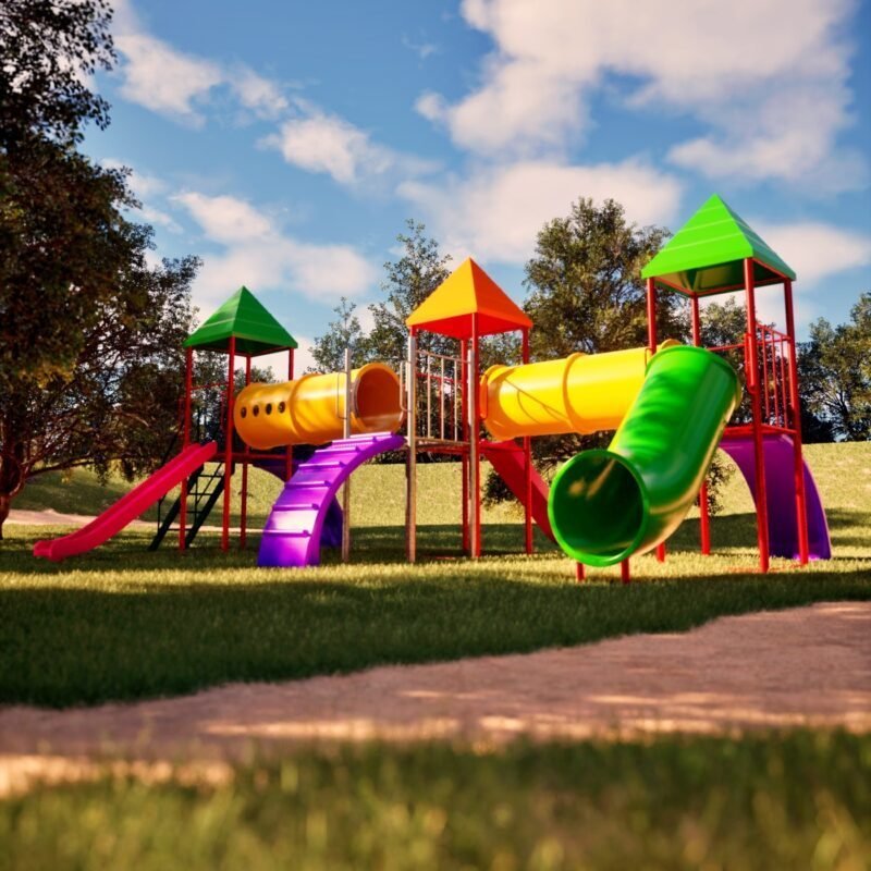 Mangrullo de 3 torres con pasamanos, tubos y toboganes (Cód 100)