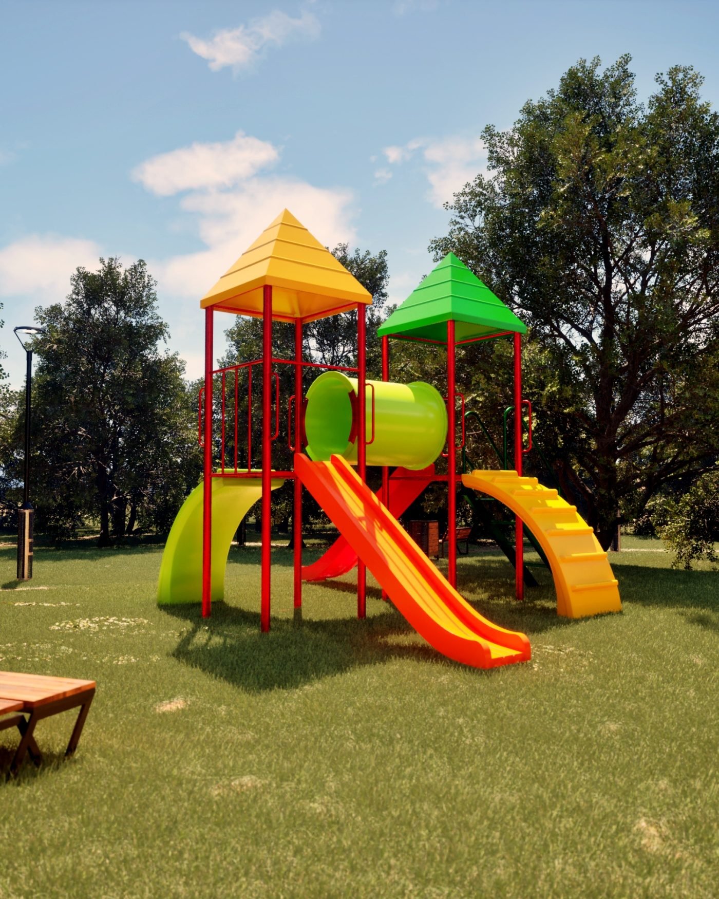 Mangrullo de dos torres con toboganes (Cod 110)