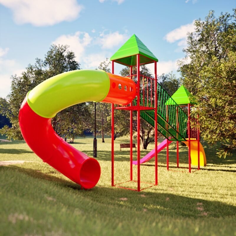 Mangrullo de dos torres con tobogán rulo (Cod 249)